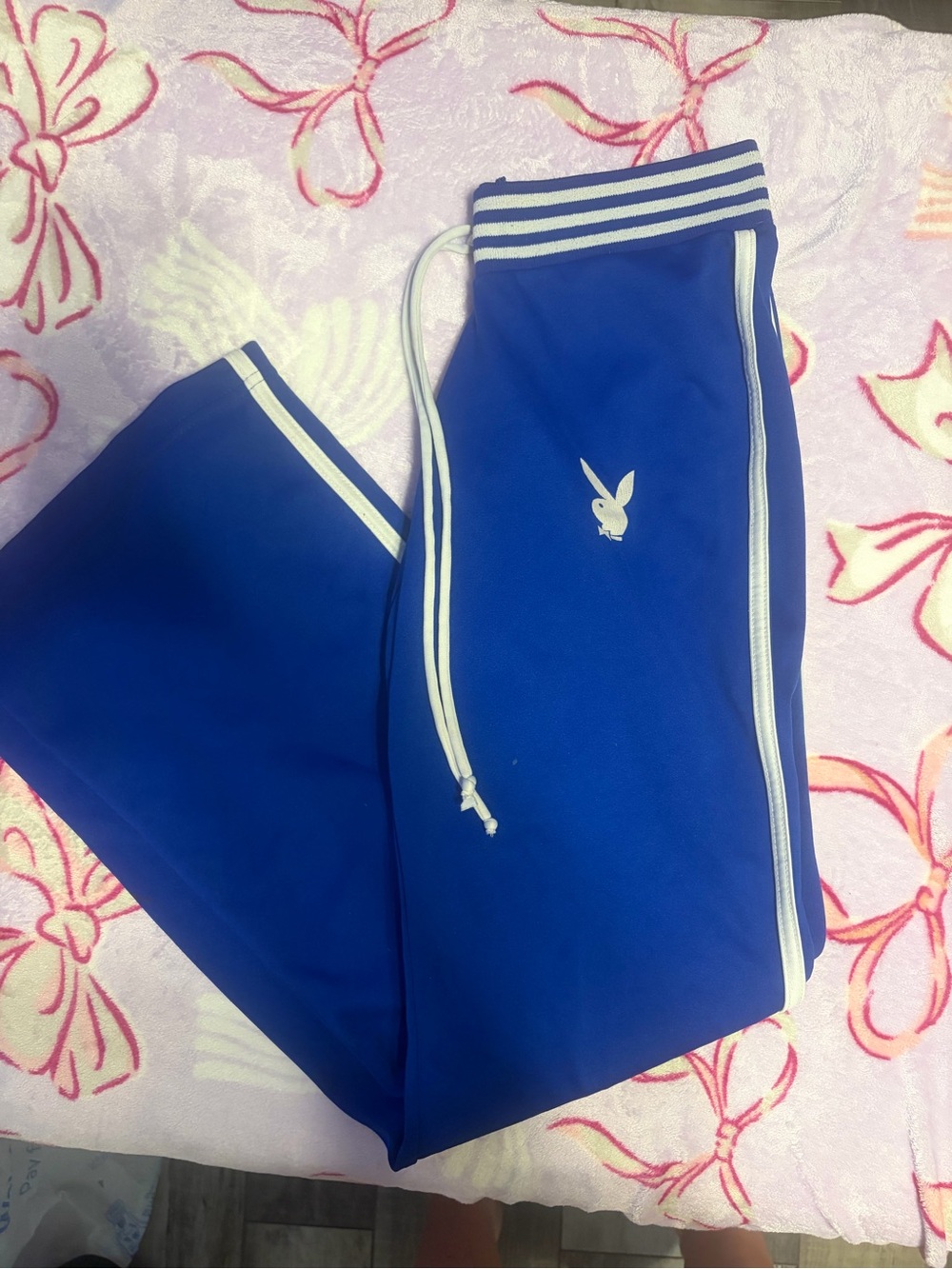 PLAYBOY Royal Blue Kids Joggers with White Trim